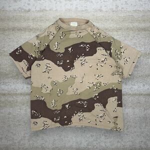 Vintage 90s Military Desert Camo Shirt Mens M Cotton Short Sleeve Made in USA